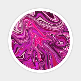 Pink and Purple Digital Fluid Art Magnet